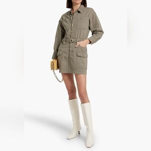 DL1961 | Belted Linen-blend Mini Dress